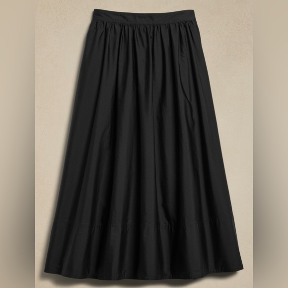 NWT! Banana Republic Black Ariella Poplin Midi Skirt - Size 14 🦩 - Picture 4 of 6